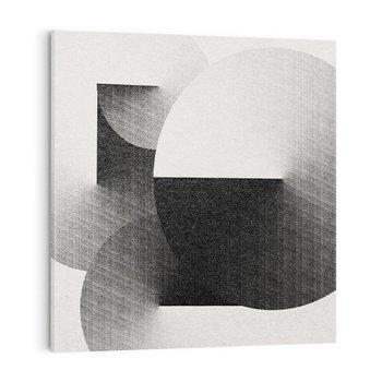 Obraz na płótnie 40x40 - Taniec Szarych Okręgów - graficzne, geometryczne kształty
