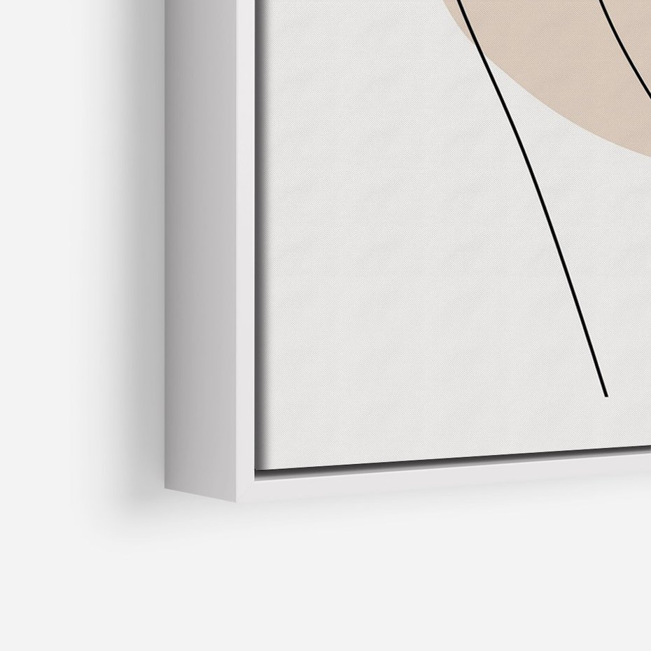 Obraz w ramie 80x120 - Przenikające Kształty - szkic jedną linią, one line - rama biała