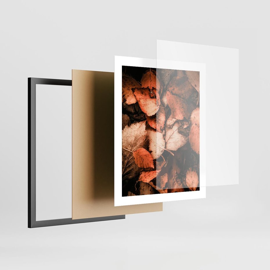 Plakat w ramie 40x50 - Jesienna Paleta - liście, jesień - rama czarna