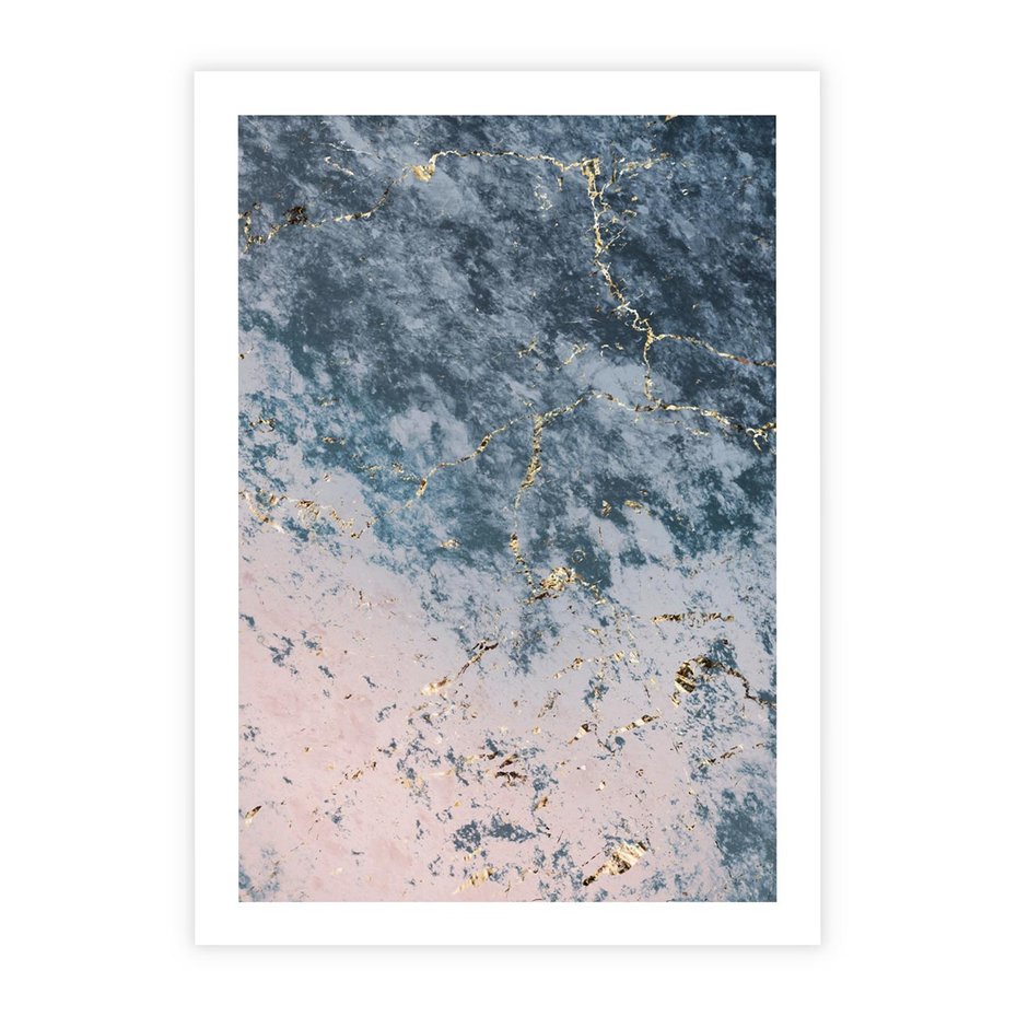 Plakat bez ramy 21x30 - Elegancja i Wyrafinowanie - marmur, złoto