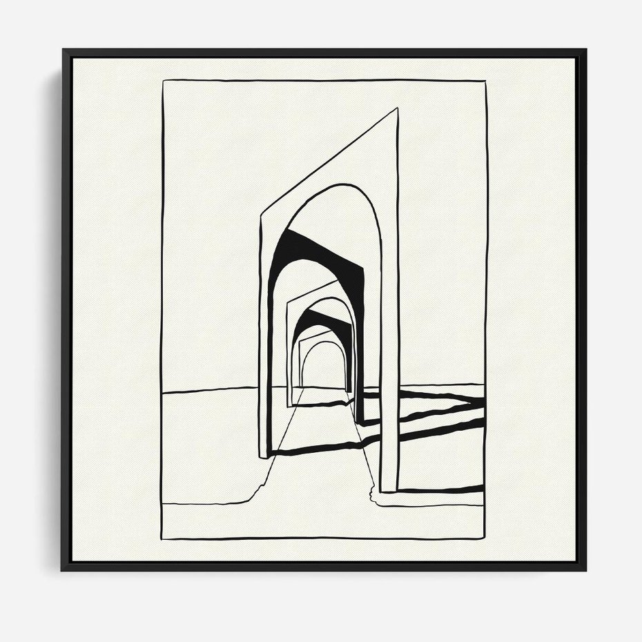 Obraz w ramie 50x50 - Poezja światła i cienia - nowoczesna sztuka, minimalistyczny styl - rama czarna