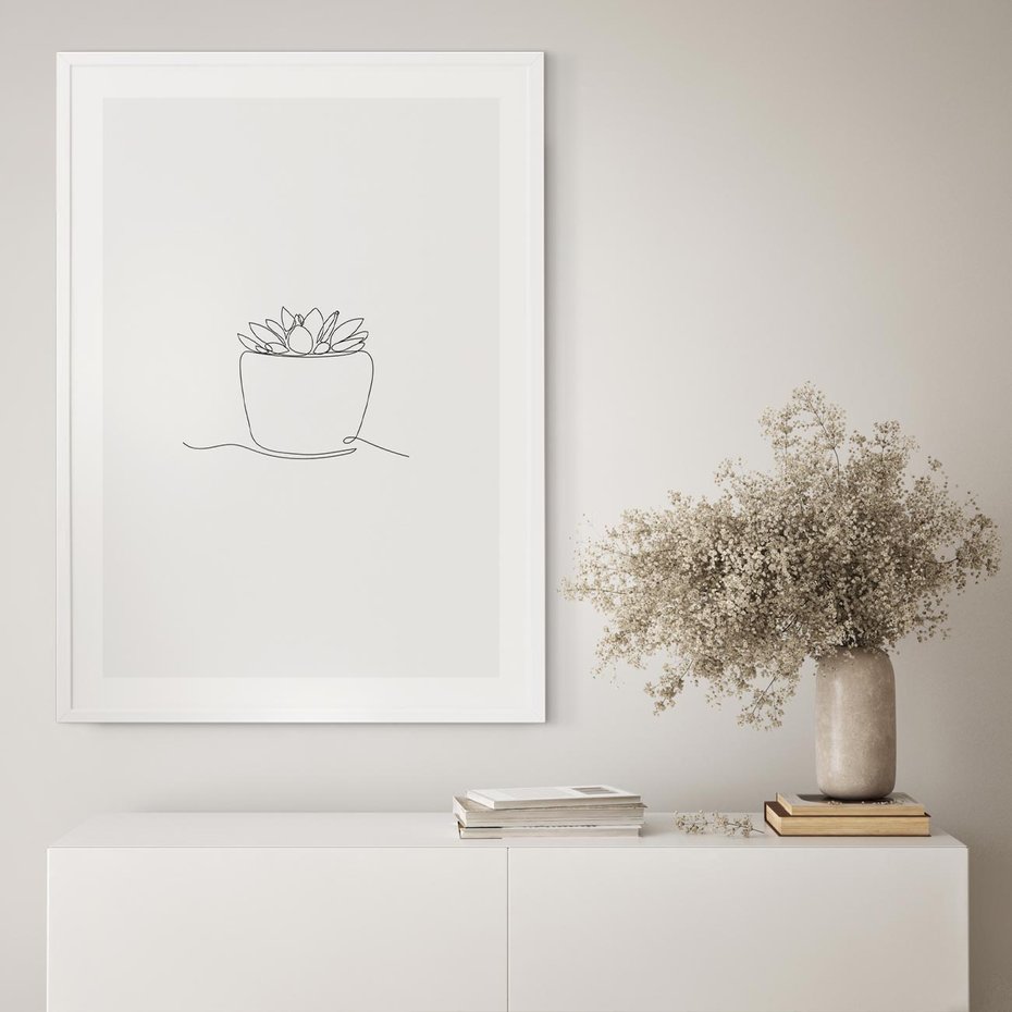 Plakat bez ramy 30x40 - Rozkwitające Echa - szkic, minimalizm