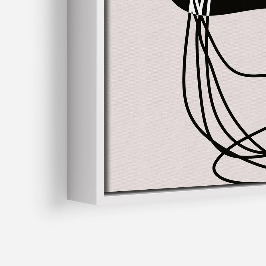 Obraz w ramie 80x80 - Strukturalne Kontrasty - abstrakcyjne szkicowane linie, minimalizm - rama biała