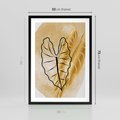 Plakat w ramie 50x70 - Monstera w Złocie - złote liście monstery, grafika - rama czarna