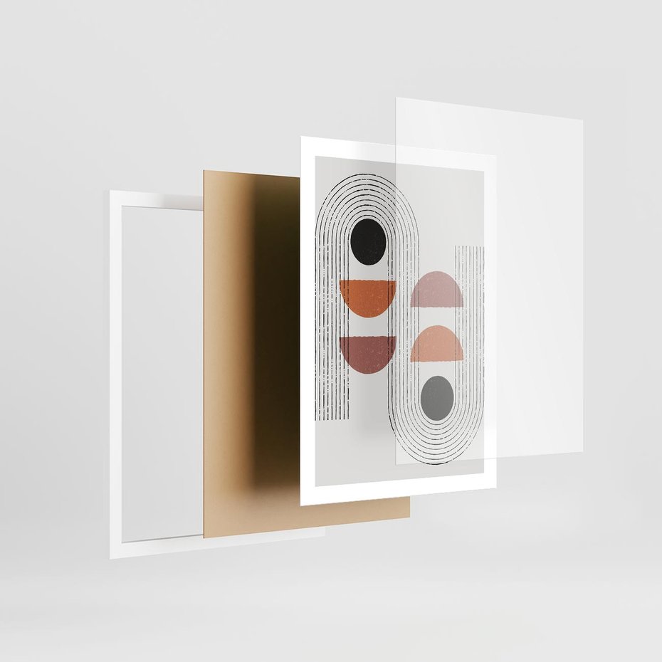 Plakat w ramie 50x70 - Nowoczesna Abstrakcja - geometria, grafika - rama biała