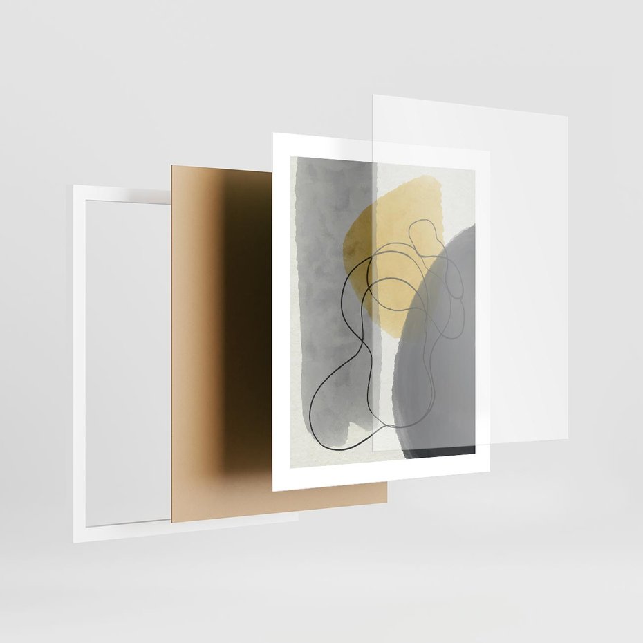 Plakat w ramie 40x50 - Kolorowe Akwarelowe Abstrakcje - abstrakcja, akwarelowe plamy - rama biała