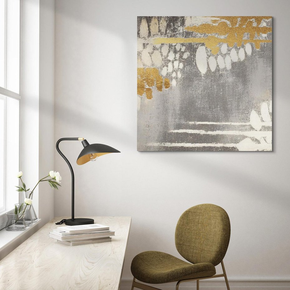 Obraz na płótnie 50x50 - Malowane impresje zmysłów - abstrakcyjne plamy, linie