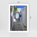 Plakat bez ramy 50x70 - Uroki Santorini: Perspektywiczna Uliczka - uliczka, perspektywa