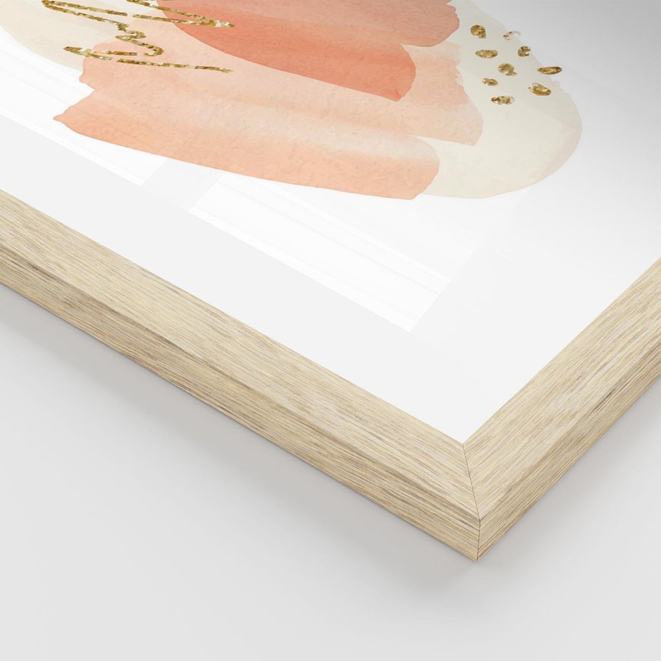 Plakat w ramie 30x40 - Rozbijające Plamy - abstrakcyjne akwarelowe plamy, minimalizm - rama drewno