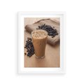 Plakat w ramie 30x40 - Kawa ice coffee: orzeźwiający napój - kawa, ice - rama biała