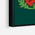 Obraz w ramie 50x70 - Księga Odbić - abstrakcyjna kwiatowa kompozycja, zielone  mocne tło - rama czarna