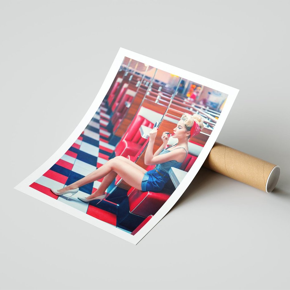 Plakat bez ramy 21x30 - Ikoniczna Uroda - retro, Marylin Monroe