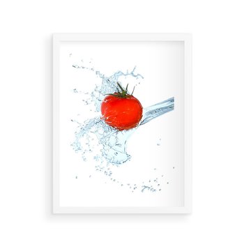 Plakat w ramie 40x50 - Apetyczna KuchniaNowoczesna Ekspresja - pomidor, jedzenie - rama biała