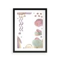 Plakat w ramie 30x40 - Pastelowe Wnętrza Emocji - abstrakcyjny palakt, akwarelowe plamy - rama czarna