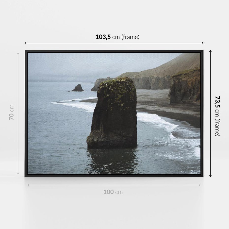 Obraz w ramie 100x70 - Mistyczna Aura - morze, mgła - rama czarna