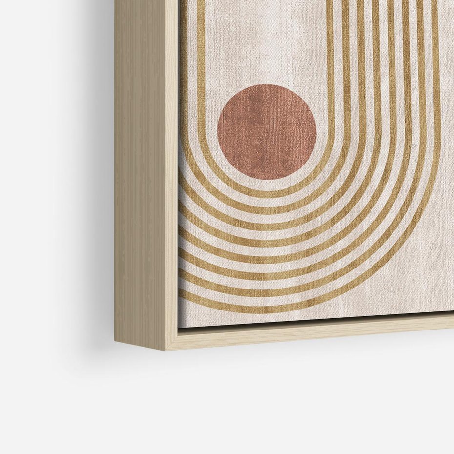 Obraz w ramie 80x80 - Melodia ukrytych snów - retro grafika, styl mid-century - rama drewno