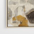 Obraz w ramie 100x70 - Nowoczesne Złoto i Szarość - plamy, złoto - rama drewno