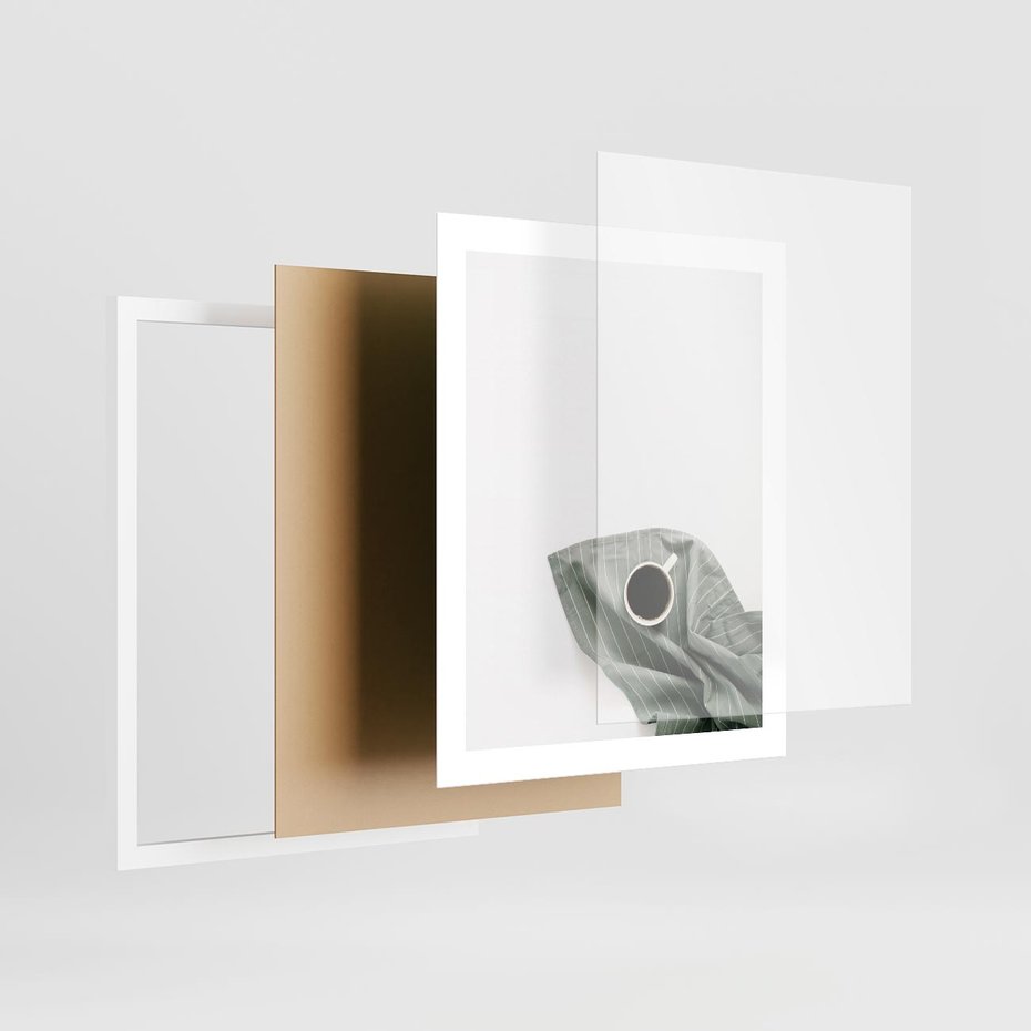 Plakat w ramie 40x50 - Poranek z Kawą - kawa, biała filiżanka - rama biała