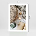 Plakat bez ramy 50x70 - Przytulna Kompozycja Lifestyle - kompozycja lifestyle, wiklina