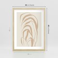 Plakat w ramie 30x40 - Formy Nowoczesności - minimalistyczny plakat, liście palmy - rama drewno
