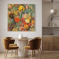 Obraz w ramie 80x80 - Księga Surrealnych Wyobrażeń - abstrakcyjny obraz owoców, jak picasso - rama drewno