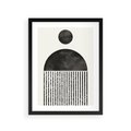 Plakat w ramie 30x40 - Księga Wibracji - abstrakcyjne czarno białe formy, minmalizm - rama czarna