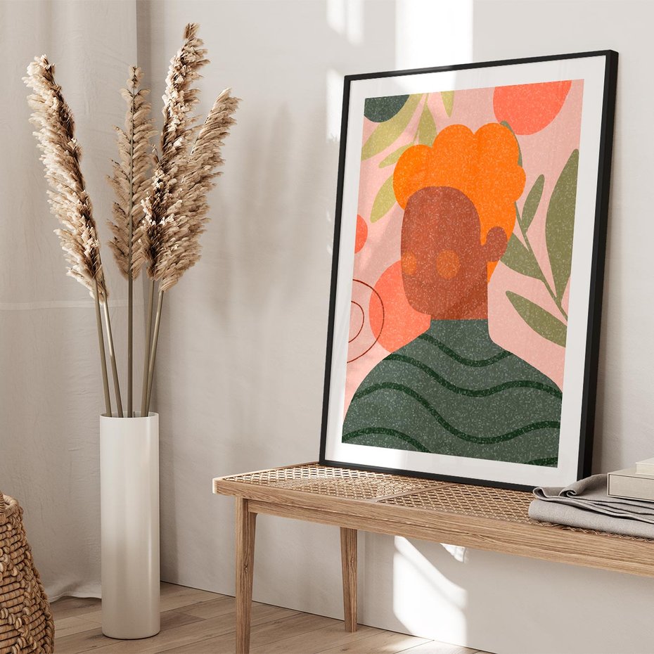 Plakat bez ramy 30x40 - Kobieca Przestrzeń - nowoczesny plakat, styl retro