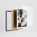 Plakat w ramie 50x70 - Egzotyczna Uroda - białe kwiaty, tropikalne kwiaty - rama czarna