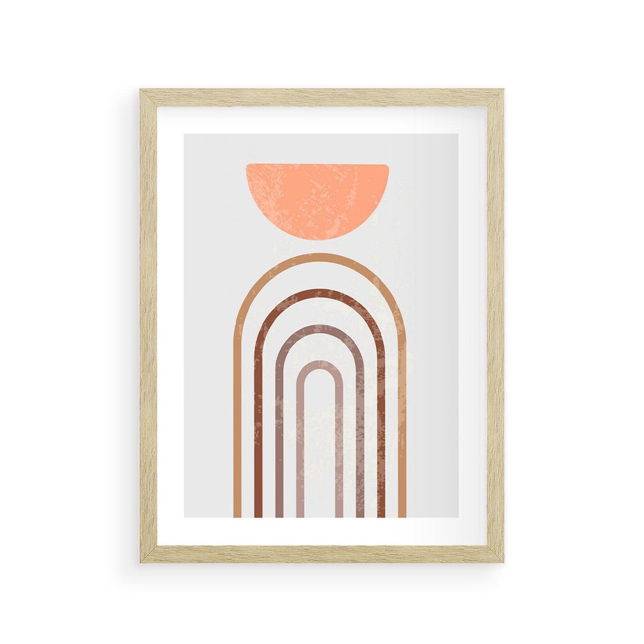 Plakat w ramie 30x40 - Geometryczny Blask Złota - grafika, złoto - rama drewno