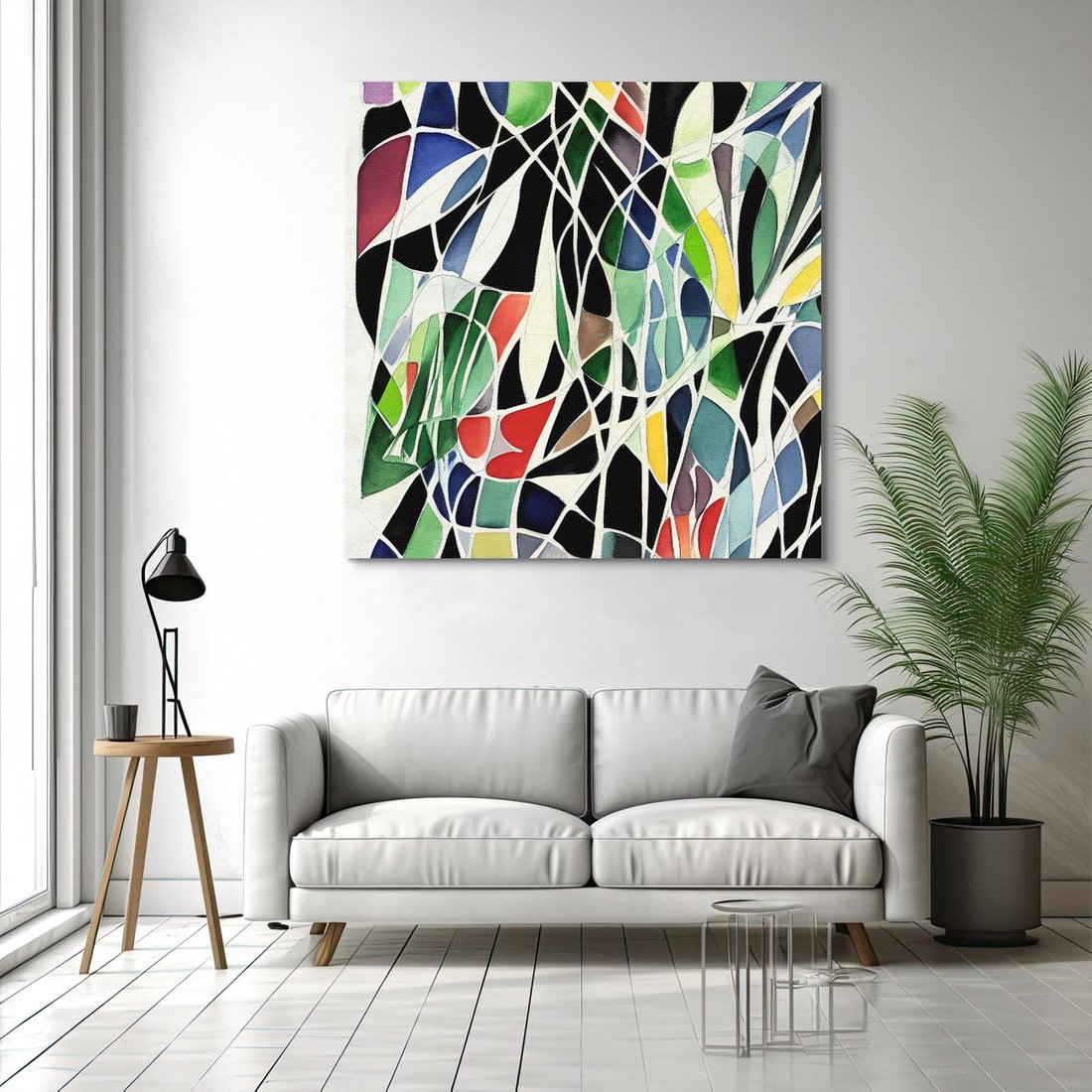 Obraz na płótnie 70x70 - Taniec Plam i Kształtów - abstrakcyjny akwarelowy obraz, plamy