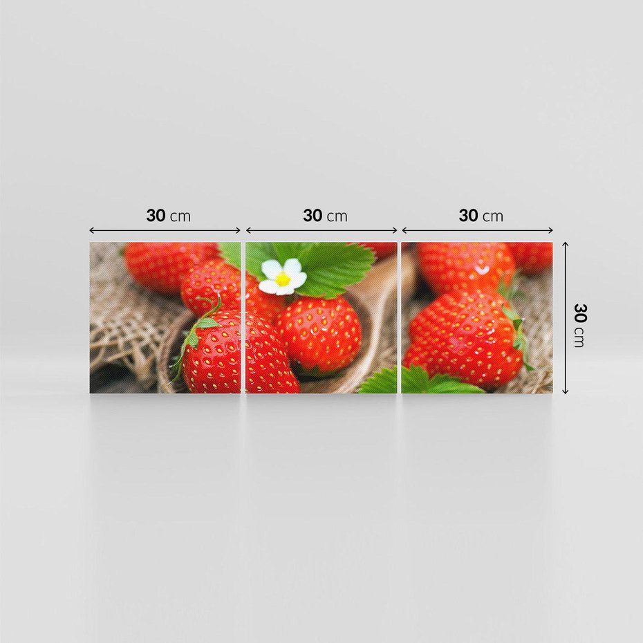 Obraz na płótnie 90x30 - Truskawki: owocowa ekstaza - truskawki, owoce