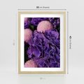 Plakat w ramie 30x40 - Fioletowa hortensja - kwiaty, hortensja - rama drewno