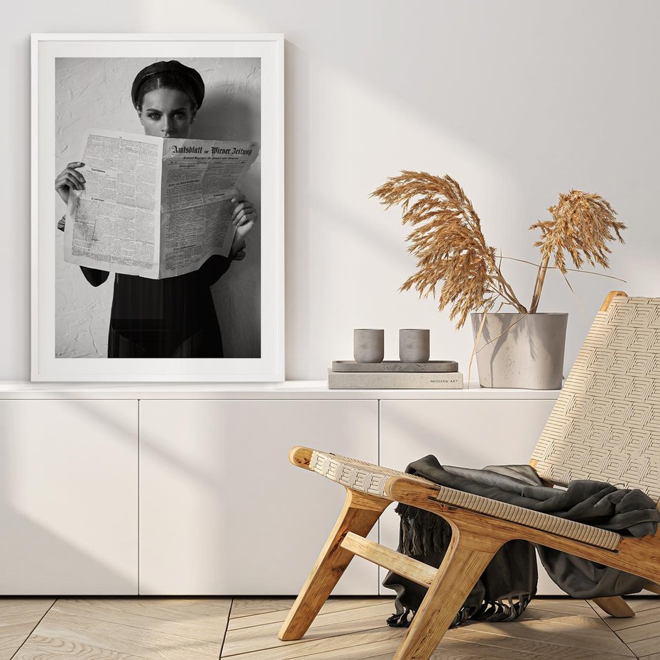 Plakat bez ramy 40x50 - Nowe Wiadomości - retro zdjęcie, czarno białe