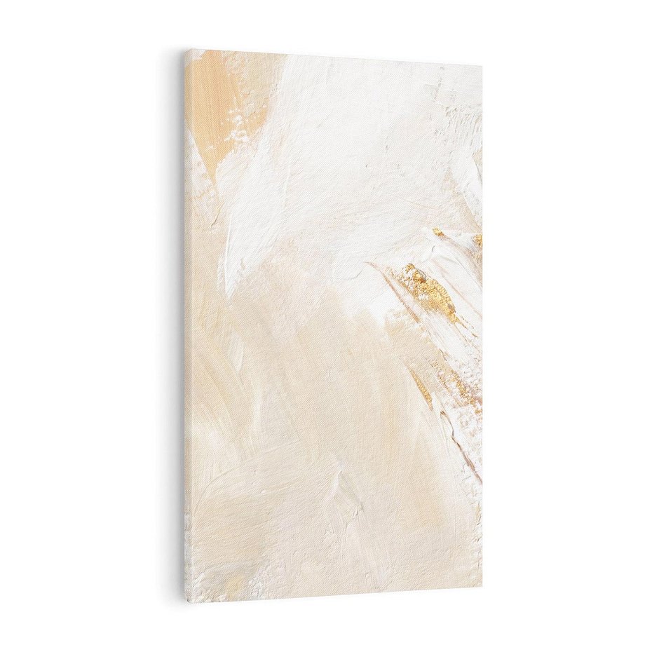 Obraz na płótnie 50x70 - Elegancja w Złocistym Chaosie - złoto beż, abstrakcja