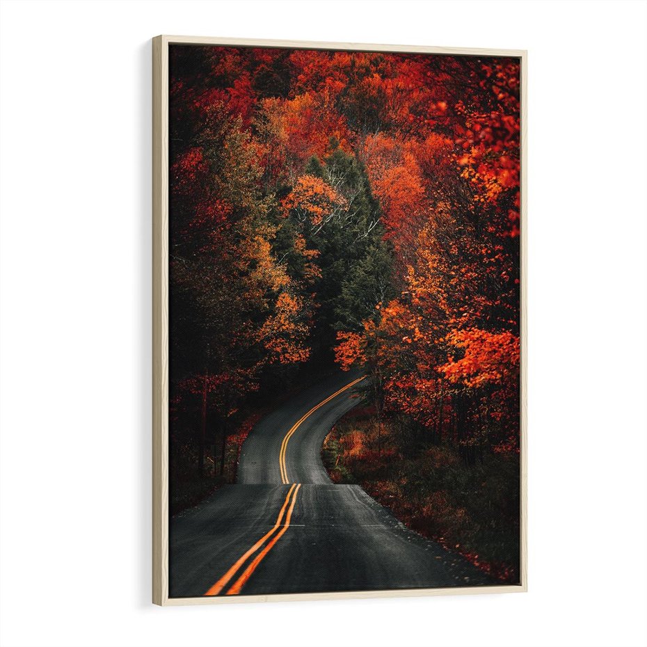 Obraz w ramie 70x100 - Jesienne Podróżowanie - fotografia, jesień - rama drewno