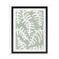 Plakat w ramie 50x70 - Oaza Zieleni - zielona abstrakcja, zgaszona zieleń - rama czarna