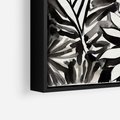 Obraz w ramie 70x100 - Czarne Liście - akwarelowy obraz, czarno biały - rama czarna