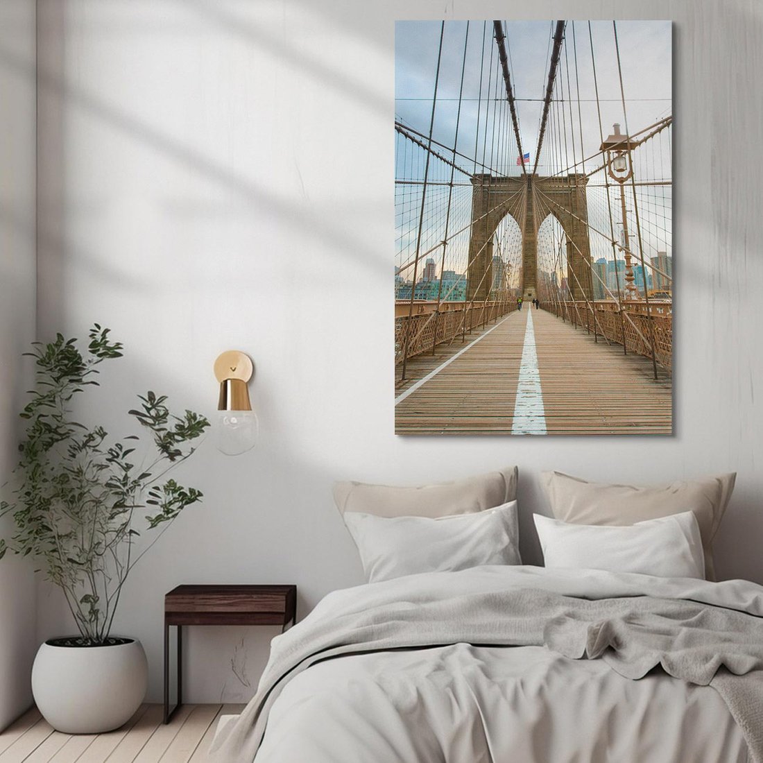 Obraz na płótnie 80x120 - Duch Manhattanu - most, Nowy Jork