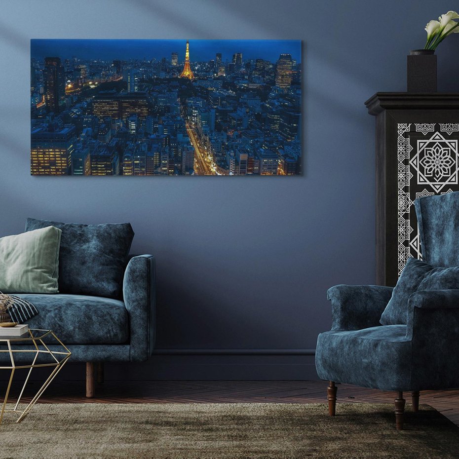 Obraz na płótnie 140x70 - Nocne impresje Paryża we Francji - Francja, Paryż