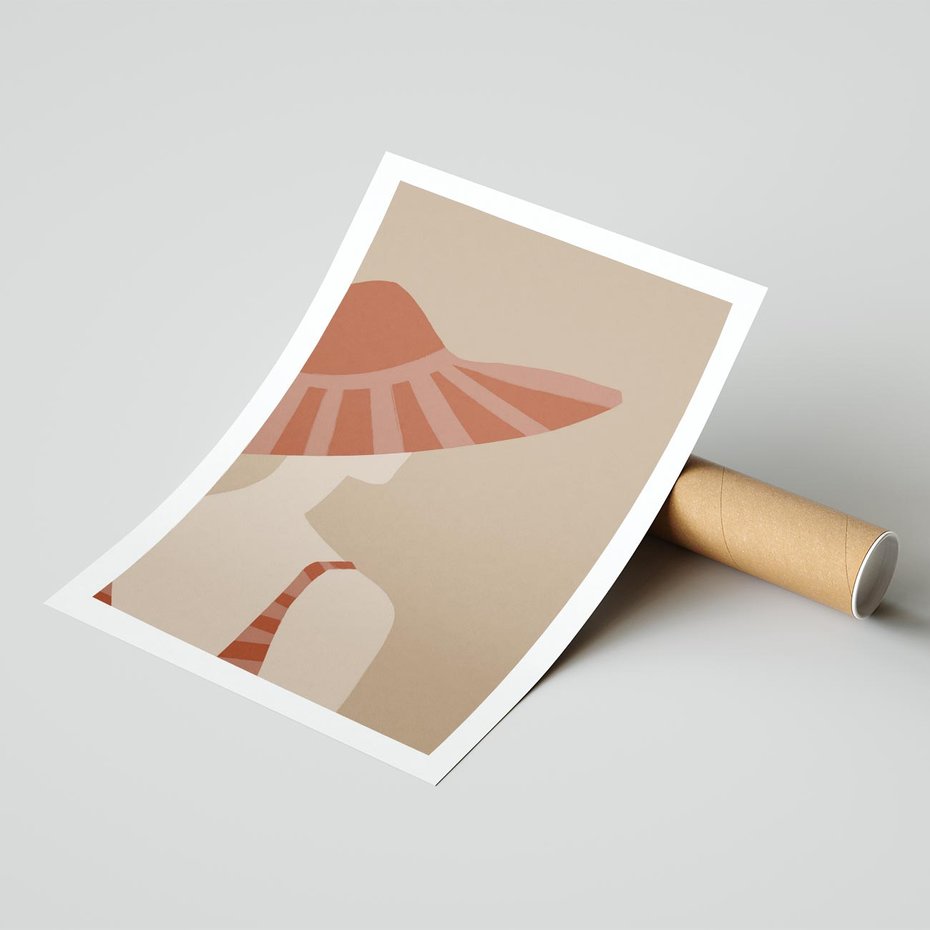 Plakat bez ramy 30x40 - Kobiecy Portret - plakat retro, kobieta w kapeluszu