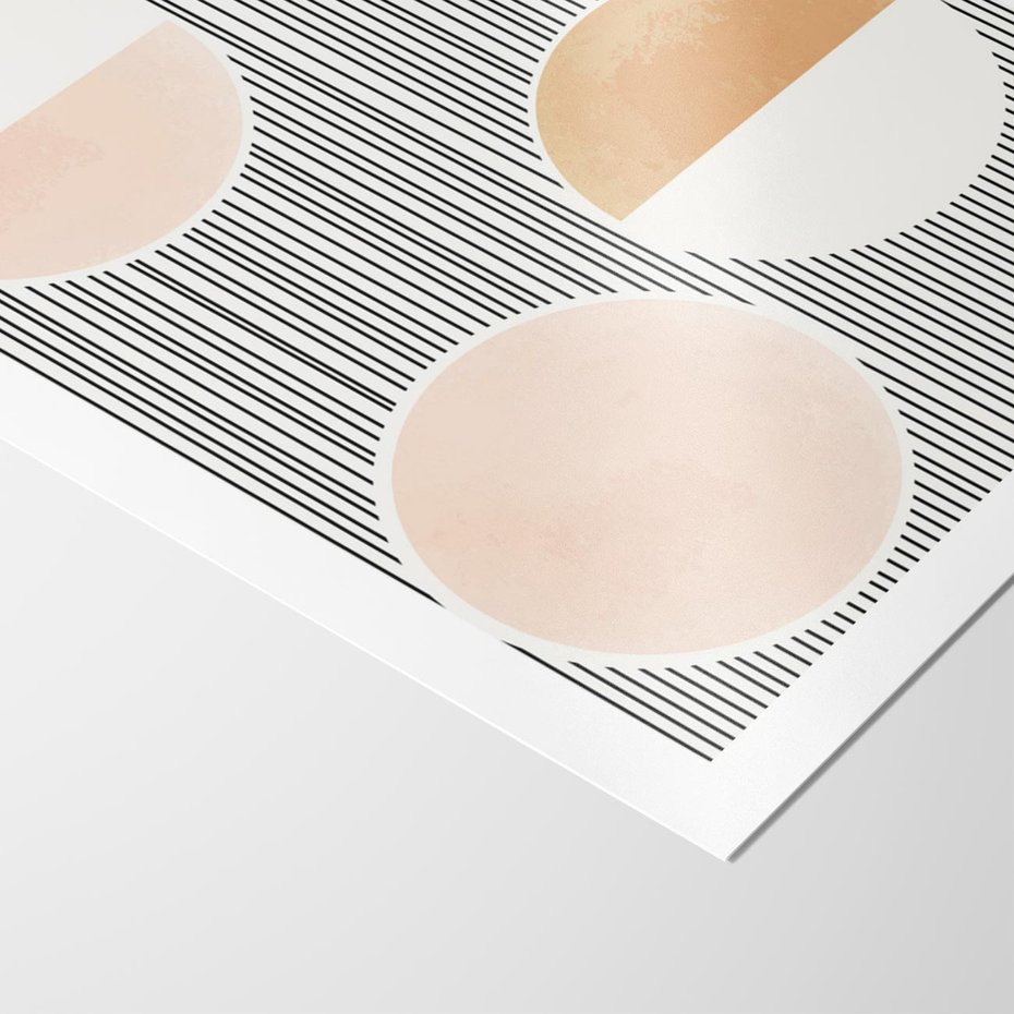 Plakat bez ramy 21x30 - Przenikające Kształty - abstrkacyjna nowoczesna sztuka, koła okręgi