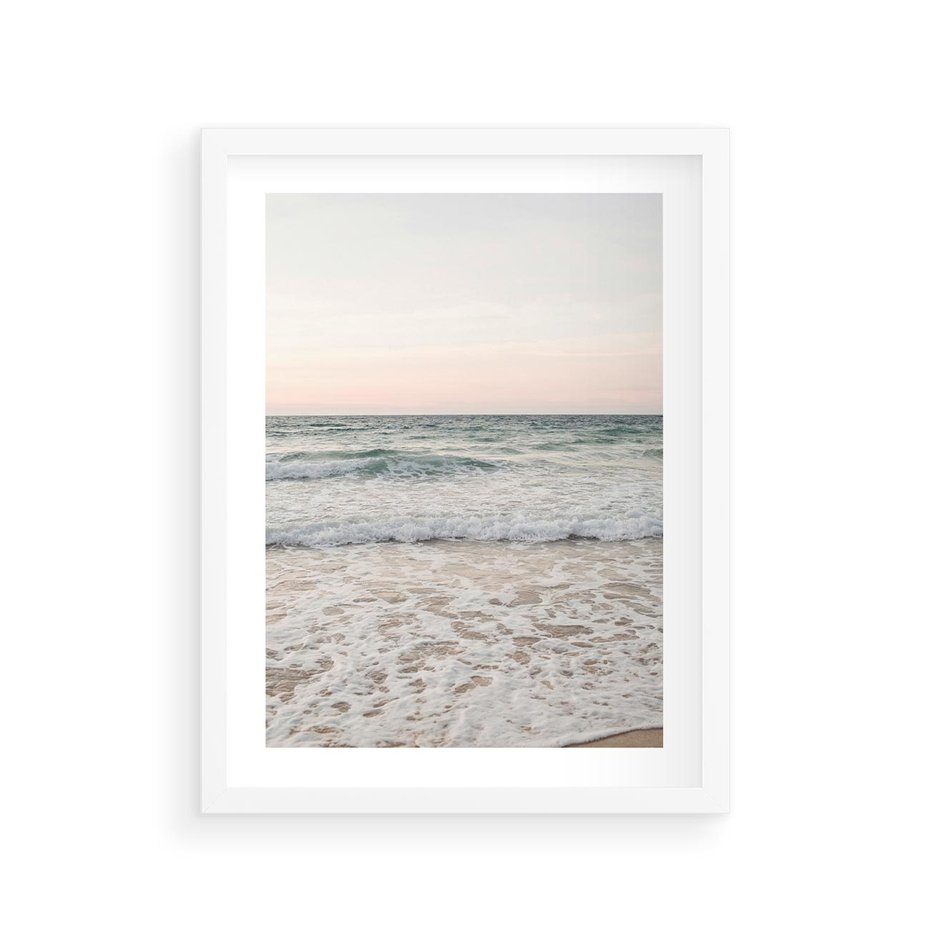 Plakat w ramie 30x40 - Krajobraz Morza i Fal - morze, fale - rama biała