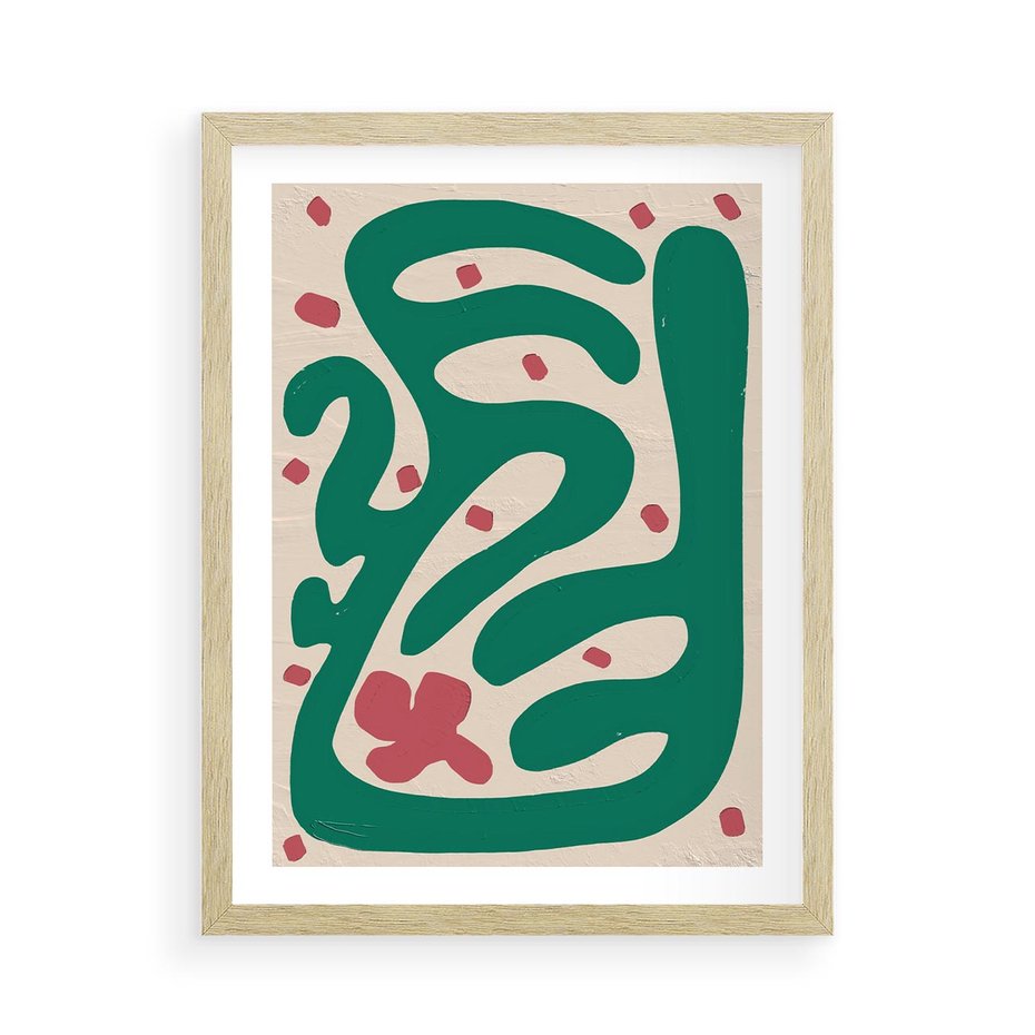 Plakat w ramie 50x70 - Boho Widoki - abstrakcyjny obraz, plakat - rama drewno