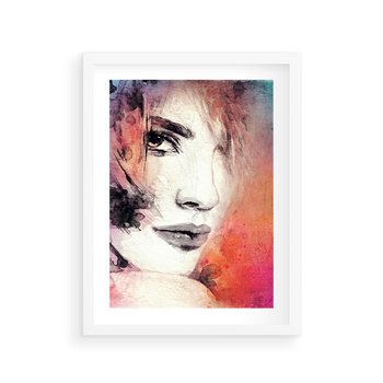 Plakat w ramie 50x70 - Kobieta w sztuce - portret, kobieta - rama biała