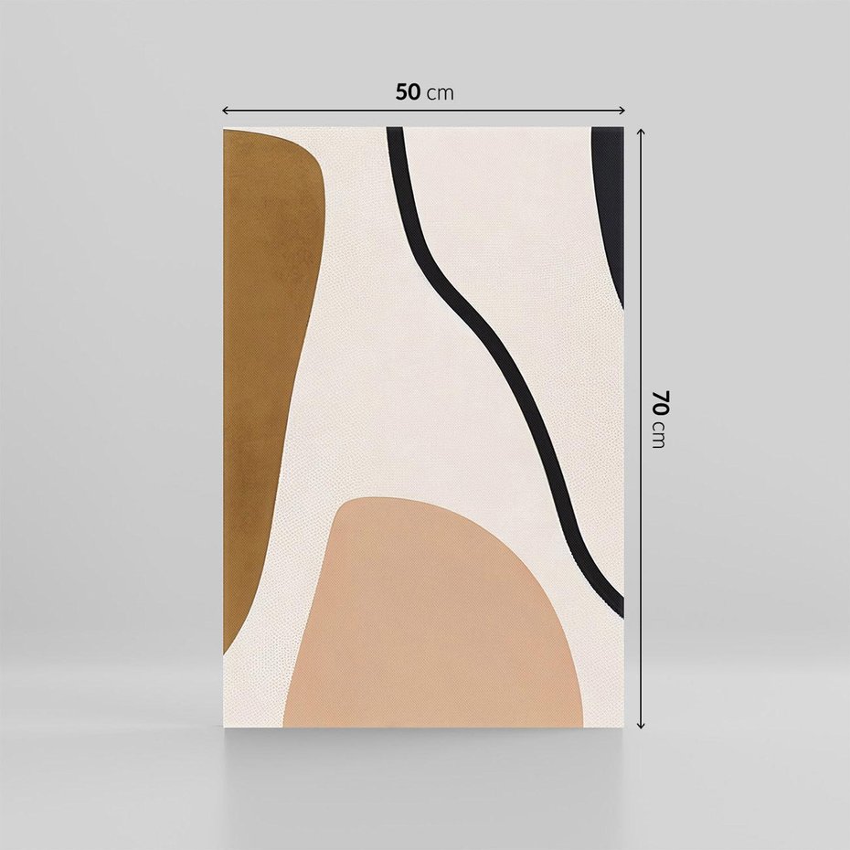 Obraz na płótnie 50x70 - Harmonia chaosu i porządku - abstrakcyjne kształty, kolory beżu i brązu