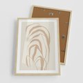Plakat w ramie 50x70 - Formy Nowoczesności - minimalistyczny plakat, liście palmy - rama drewno