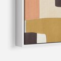 Obraz w ramie 50x50 - Pasy Abstrakcji - kolorowe pasy, plamy koloru - rama biała