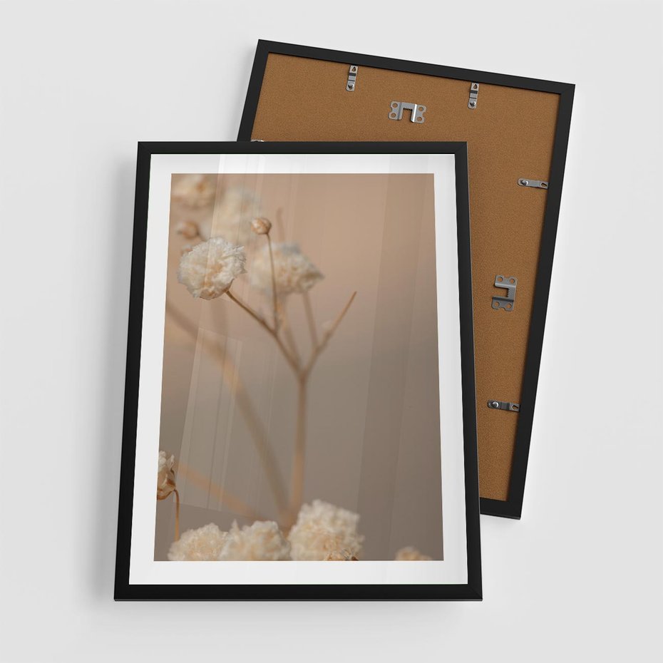 Plakat w ramie 50x70 - Subtelna gipsówka - gipsówka, suche - rama czarna