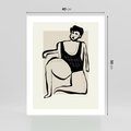 Plakat bez ramy 40x50 - Szkic Kobiety w Czerni i Bieli - grafika, modern