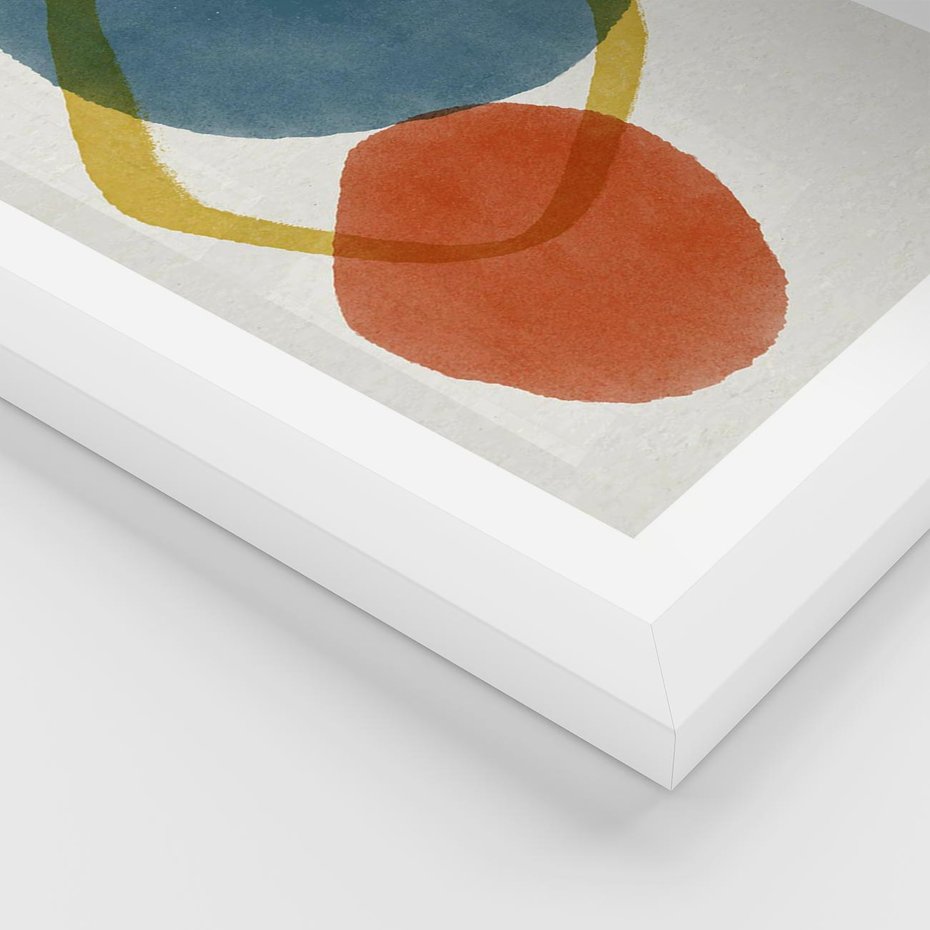 Plakat w ramie 30x40 - Modernistyczna Abstrakcja: Kolorowe Plamy - abstrakcja, modern - rama biała